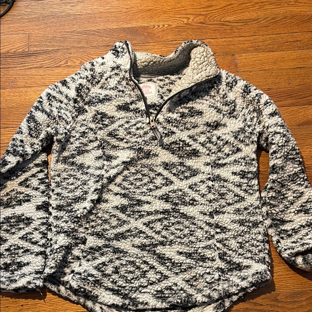 Cozy Black and White Sherpa Pullover